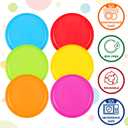 PLASKIDY Kids Plates Set of 12 - Toddler Plastic Dinner Plates - BPA FREE, Microwave & Dishwasher Safe, Brightly Colored 7 Inch