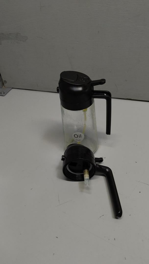 SWEET VIEW 1PC Olive Oil Dispenser and Oil Sprayer – 16oz/470ml Glass Light-Proof Oil Pourer for Kitchen Air Fryer, Cooking, Salad, and BBQ, with Stickers
