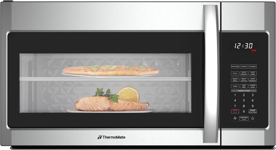 30" Over the Range Microwave Oven, ThermoMate 1.9 Cu. Ft. Capacity Microwave Over the Stove with One Touch, 1000 Cooking Watts, 400 CFM, 11 Power Levels, Sensor Cooking, LED Lighting, Stainless Steel