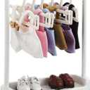 Skylety Doll Garment Rack with 15 Pcs Clothes Hanger for 17cm Doll Clothes Suit, Plastic Hanging Storage Bags with Hanger, Mini Hangers Wardrobe Accessories for Dollhouse Shower Supplies