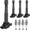 Ignition Coil Pack Spark Plugs fit for L4 2.0 2.4 Honda CRV, Honda Accord, Civic, Element, Acura RSX, Acura CSX 2002 2003 2004 2005 2006 2007 2008 2009 2010 2011, UF-311 UF-583