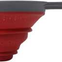 Dexas Pop N Store Collapsible Strainer, 8-Inch, Red, 1.3 Quarts Capacity, Dishwasher Safe, Space-Saving Design