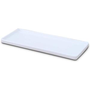 Ceramic Vanity Tray Small Rectangle, Bathtub Tray Bathroom Organizer, Cosmetics Holder for Tissue Candle Towel Plant Jewelry Ring Dish Dresser Perfume Shampoo-White(1 Pc)(Large)