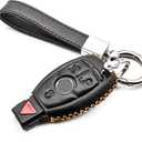 MECHCOS Compatible with Mercedes Benz C E S M CLS CLK G GL Class Smart 3 or 4 Buttons Leather Keyless Entry Remote Control Key Fob Cover Case Protector Accessories, Black