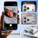 Magnetic for iPhone 17 Pro Max Case with Glitter Integrated Lens Protection, [Glossy Bumper & Shiny Magnetic Ring] [Compatible with Magsafe] Cute Women Girly Phone Case for iPhone 17 Pro Max Silver