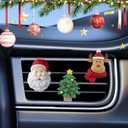 5 PCS Christmas Car Air Vent Clips, Cute Santa Elk Snowman Xmas Tree Air Conditioning Outlet Clip, Funny Christmas Dashboard Decoration
