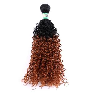 Generic Kinky Curly Hair Weave Bundles High Temperature Synthetic Hair Extensions For Women T1B30 18 inch 1 piece