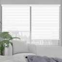 Kokorona Zebra Blinds Roller Shades Cordless Window Blinds with Valance Cover, Day and Night Sheer Shades Dual Layer Fabric for Light Control Light Filtering Privacy, White, 41" W X 72" H