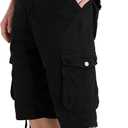 Cargo Shorts for Men Multi Pockets Mens Shorts Below Knee Casual Hiking Summer Shorts (Black), 48
