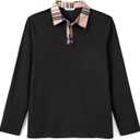 PATPAT Family Matching Outfits Mommy and Me Dresses Matching Set Long Sleeve Plaid Midi Dress and Casual Button Down Shirts (Black, XL)