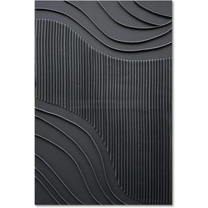 NANKAI Art Pure Black Texture Minimalist Art Oil Painting 36x24 inch Contemporary Art Oil Painting Home Office Wall Decorative Art (Nkhb312)