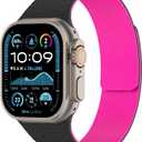 Magnetic Band Compatible with Apple Watch 49mm 46mm 45mm 44mm 42mm 41mm 40mm 38mm Women Men Lychee Silicone Magnetic Strap for iWatch Ultra SE Series 11 10 9 8 7 6 5 4 3 2 1