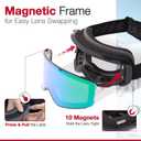 Eclipse Optics - OTG Ski Goggles with Interchangeable Lens System - Polarized Anti-Fog Snowboard Over Glasses Goggles
