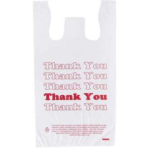 SSWBasics White Thank You Bags Case of 1000-11  x 6" x 21" - Thickness .48mil HDPE- Standard Supermarket Size, Perfect for Grocery, Retail, Convenience Stores, Take-Out and Home Use
