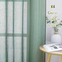 NICETOWN Linen Sheer Curtains Flax Textured for Living Room, Grommet Semi Sheer Vertical Drapes Privacy with Light Filter for Home Office/Farm House, W52 x L84, Olive Green, 1 Pair