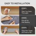 15PC Stair Treads Non-Slip Washable Peel and Stick Stair Treads for Wooden Steps Indoor Reusable Stair Carpet Treads Adhesive Stair-Runner Rugs for Kids and Dogs Elder8"x30" Gray