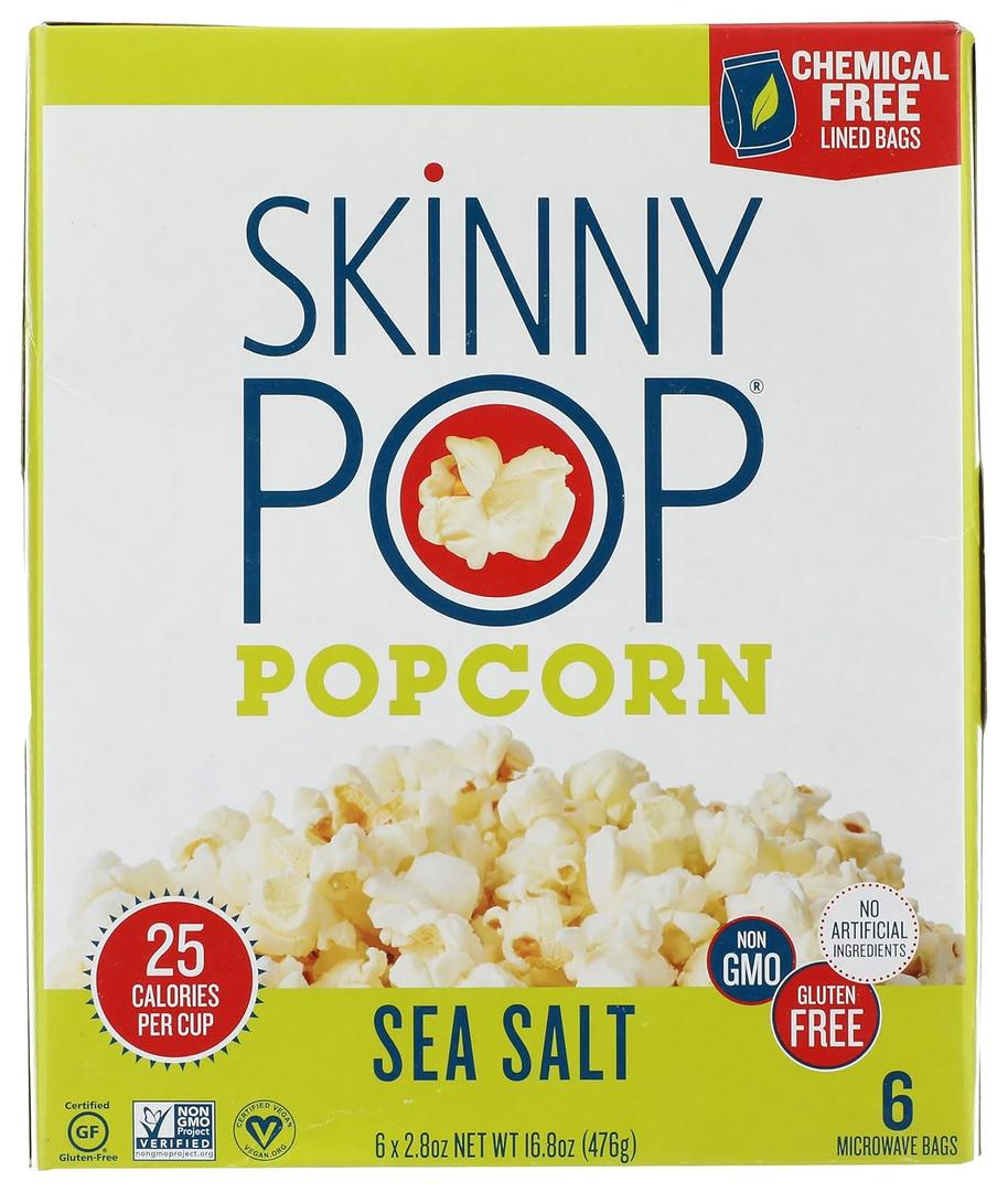 SkinnyPop Sea Salt Microwave Popcorn, 16.8 OZ