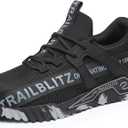 TRAILBLITZ Composite Steel Toe Shoes for Men Work Safety Sneakers Non Slip Comfortable Lightweight Breathable Mens Hard Toe Industrial Construction Tennis Slip On Footwear(11 Men, Black)