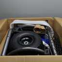 Giraffe Tools Heavy Duty Garden Hose Reel Cart with Wheels - Industrial Outdoor Hose Storage Reel, Pre-Installed Guide for 250-Feet of 5/8" Hose Capacity