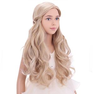 PATTNIUM Blonde Wig Long Wavy Wigs for Kids Girls Heat Resistant Synthetic Hair Cosplay Costume Wigs (Blonde)