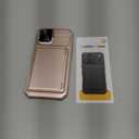 ATATOO for iPhone 17 Case with Card Holder (Store 3-5 Cards) & [RFID Blocking] & Slide Lens Cover, Military Grade Protection, Silicone Protective Wallet Cover Case for iPhone 17 6.3" 2025, Rose Gold