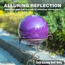 VCUTEKA Gazing Ball, 10" Stainless Steel Mirror Ball Reflective Garden Sphere, Gazing Globe for Home Garden Patio Lawn Outdoor and Indoor Decorative, Purple