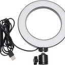 6 Inches LED Selfie Ring Light with Hot Shoe Adapter for Live Stream/Makeup/YouTube Video/Photography, 3 Light Modes