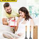 Pack of 2 Large Silicone Spatula, Heat Resistant Solid Turner, Non Stick Slotted Spatulas with Wooden Handle, Ideal Kitchen Utensils for Flipping, Pancakes, Eggs, Fish(GRAY)