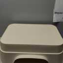Extra Large Cat Litter Box for Big Cats - High Sides & Low Enter Design, 23.43x16.73x8.46 Inches Spacious Anti-Spill Pet ToiletBeige