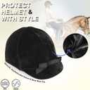 Harrison Howard Velvet Equestrian Helmet Cover with Bow Helmet Cover Only, NOT a Helmet
