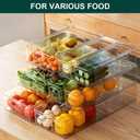 2 x LALASTAR 2 Pack Fridge Organizer with Pull-out Drawer, Stackable Freezer Organizer Bin, Pantry Organization and Storage, BPA Free, 3.17QT