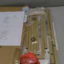 Yusong C Shaped End Table, Couch Side Table That Slide Under Sofa Bed, Small Table for Small Spaces, Skinny Overbed Table for Coffee Drink Snack, Living Room, Gold and White Marbled Wooden Top (Length 18.2)