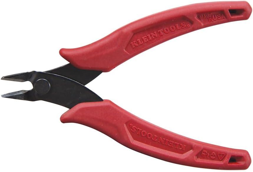 Klein Tools D275-5 Diagonal Flush Cutters, Made in USA, Micro Wire & Compact Zip Tie Cutter, Ultra-Slim Precision Flush Cutter for Work in Confined Areas, 5-Inch