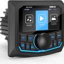 Waterproof Marine Bluetooth Radio for Boat - Marine Gauge Stereo Receiver -3 Inch LCD Display Backup Camera Input USB AUX 4 Zones Subwoofer Pre-Amp AM FM Radio for ATVs UTVs SXS