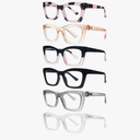 SIGVAN 6 Pack Oprah Style Reading Glasses Blue Light Blocking Square Computer Spring Hinge Readers for Women 2.5