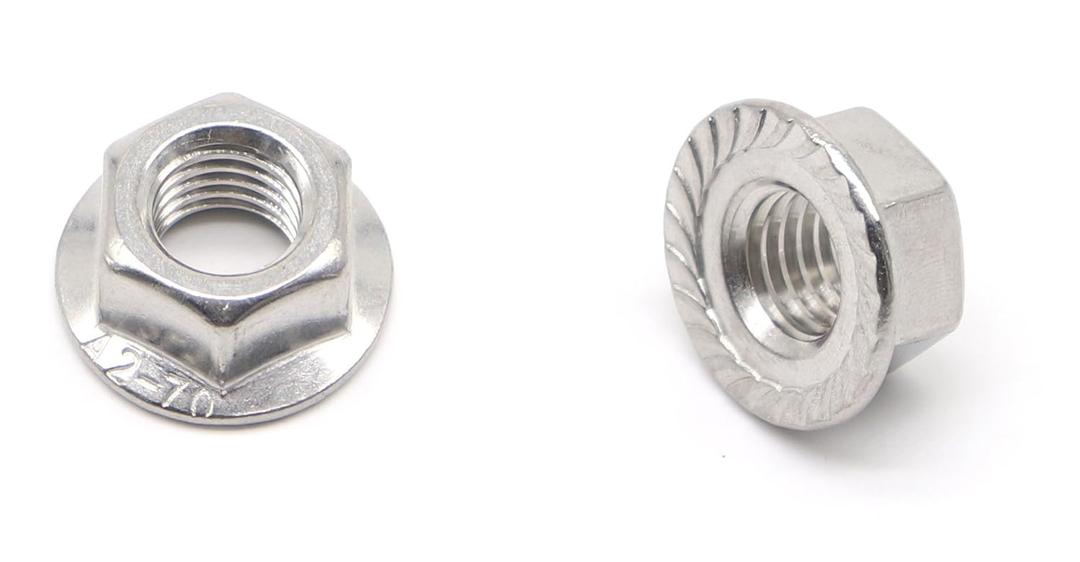 binifiMux M14-2.0mm Pitch Serrated Hex Flange Lock Nuts 304 Stainless Steel 6 Pieces