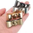 uxcell 5Set Turn Lock Clasp Kit, Bowknot Press Lock Clasp Closure Twist Turn Locks Hardware Buckle Fasteners for Purse Leather Making (55x23mm, Silver, Bronze, Gold)