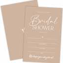 TPYEN Bridal Shower Invitations - 25 Brown Minimalist Fill-in Wedding Invitations with Envelopes, Couples Engagement Newlyweds Wedding Shower Invites, Bridal Parties Supplies and decorations - B12