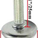 Screw on Furniture Glides Adjustable Furniture Leg Base Leveller M8 x 25mm Thread Length - Pack of 36
