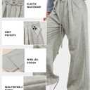 Aleumdr Wide Leg Sweatpants for Women Trendy Fashion High Waisted Drawstring Loose Long Pants with Pockets (Gray)