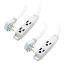 [ETL Listed] Cable Matters 2-Pack 3-Outlet Power Strip Extension Cord with 3 Prong Outlets and 360-Degree Rotating Plug in White - 3ft