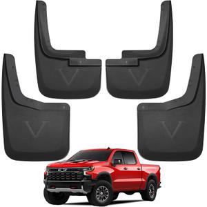 Mud Flaps for Trucks | Fits 2015-2020 Ford F150 with Fender Flares, Front & Rear Splash Mud Guards, 4PC-Black