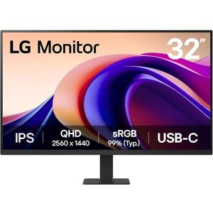 LG 32U631A-B 32-inch QHD (2560 x 1440) IPS Computer Monitor, 100Hz, 5ms, HDR10, Reader Mode, Flicker Safe, HDMI, USB Type-C 15W PD, Black