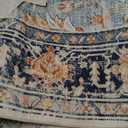 Area Rugs 8'x10' Washable Non-Slip, Floral Vintage Distress Print Pattern Medallion Carpet for Living Room Bedroom Dining Room, Beige Navy Blue Orange Colorful (8x10, Beige/Blue/Orange)