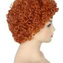 Topcosplay Unisex Reddish Brown Short Curly Afro Wig Halloween Costume Cosplay Party Wigs