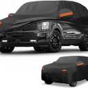 Car Cover Waterproof All Weather Sun Rain Protection Full Exterior Cover for Kia Telluride Black with Left Side Zippers