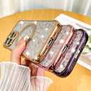 Fiyart Designed for iPhone 13 Pro Case,Compatible with MagSafe Cheetah Print Plating Camera Protection Magnetic Clear Glitter Leopard Print Shockproof Phone Bumper for Women Girls 6.1"-Gold