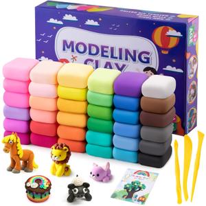Air Dry Clay, 36 Colors Modeling Clay Kit with 3 Sculpting Tools, Magic Foam Clay for Kids and Adults, DIY Molding Clay Gift for Boys and Girls