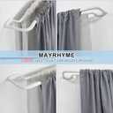 Double Curtain Rods, Wrap Around Curtain Rod for Windows, Internal Splicing 1'' Front and 5/8'' Back Adjustable Curtain Rod with Aluminum Finials and Brackets (Matte White, 28-56")