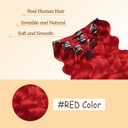 24 Inch Red Clip in Hair Extensions,Soft Real Human Hair 120g 7pcs,Brazilian Remy Sliver Clip ins for Women,Honey Red Clip ins Silky Body Wave Hair Extensions